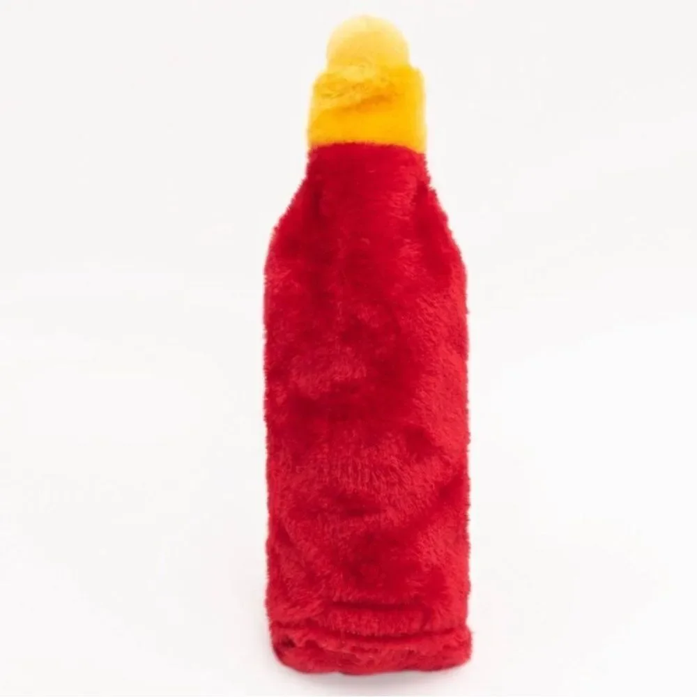 Zippy Paws Red Yellow Crusherz Chowlula Hot Sauce Plush Crinkle Dog Toy